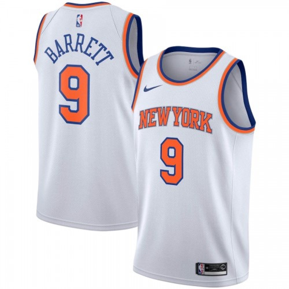 Men's New York Knicks RJ Barrett #9 White 2019/20 Swingman Jersey - Association Edition-Pro Kit Vault | Brand New 26/27 Sports Jerseys
